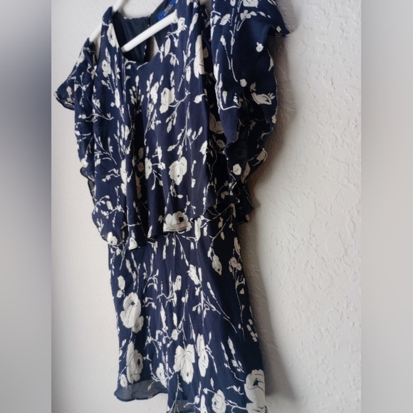 Polo by Ralph Lauren Black and White Flutter Sleeve Blouse Size 14 - Picture 3 of 8